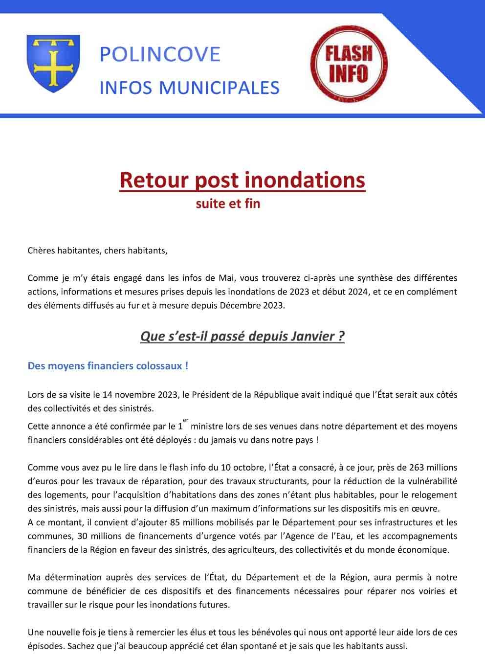 Flash info post inondations 1